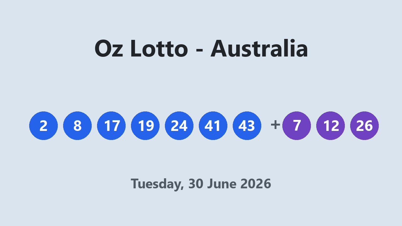 Oz Lotto results 30 June 2026