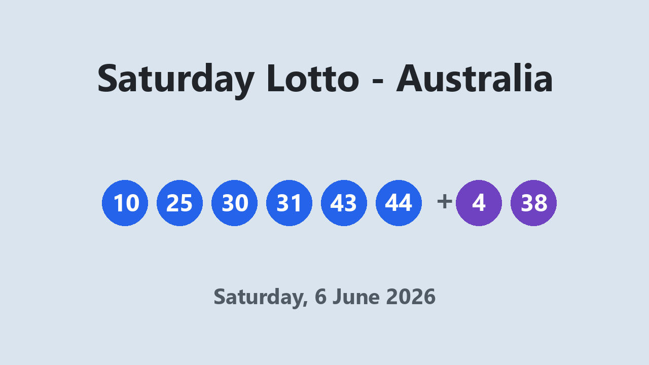 Saturday Lotto results 6 June 2026