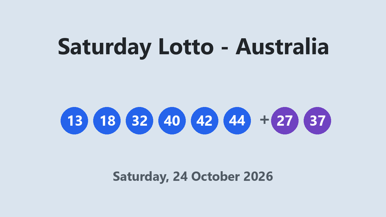 Saturday Lotto results 24 October 2026