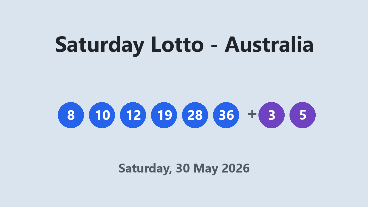 Saturday Lotto results 30 May 2026