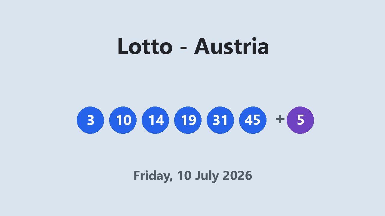 Lotto results 10 July 2026