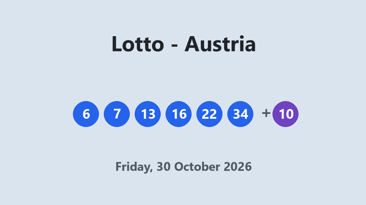 Lotto results 30 October 2026