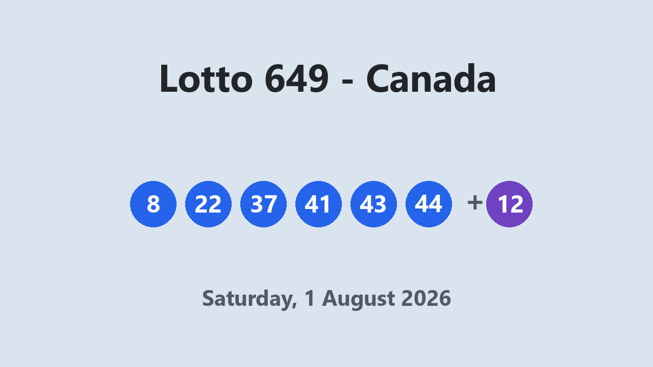 Lotto 649 results 1 August 2026