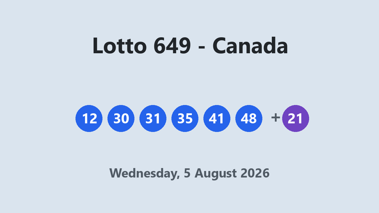 Lotto 649 results 5 August 2026