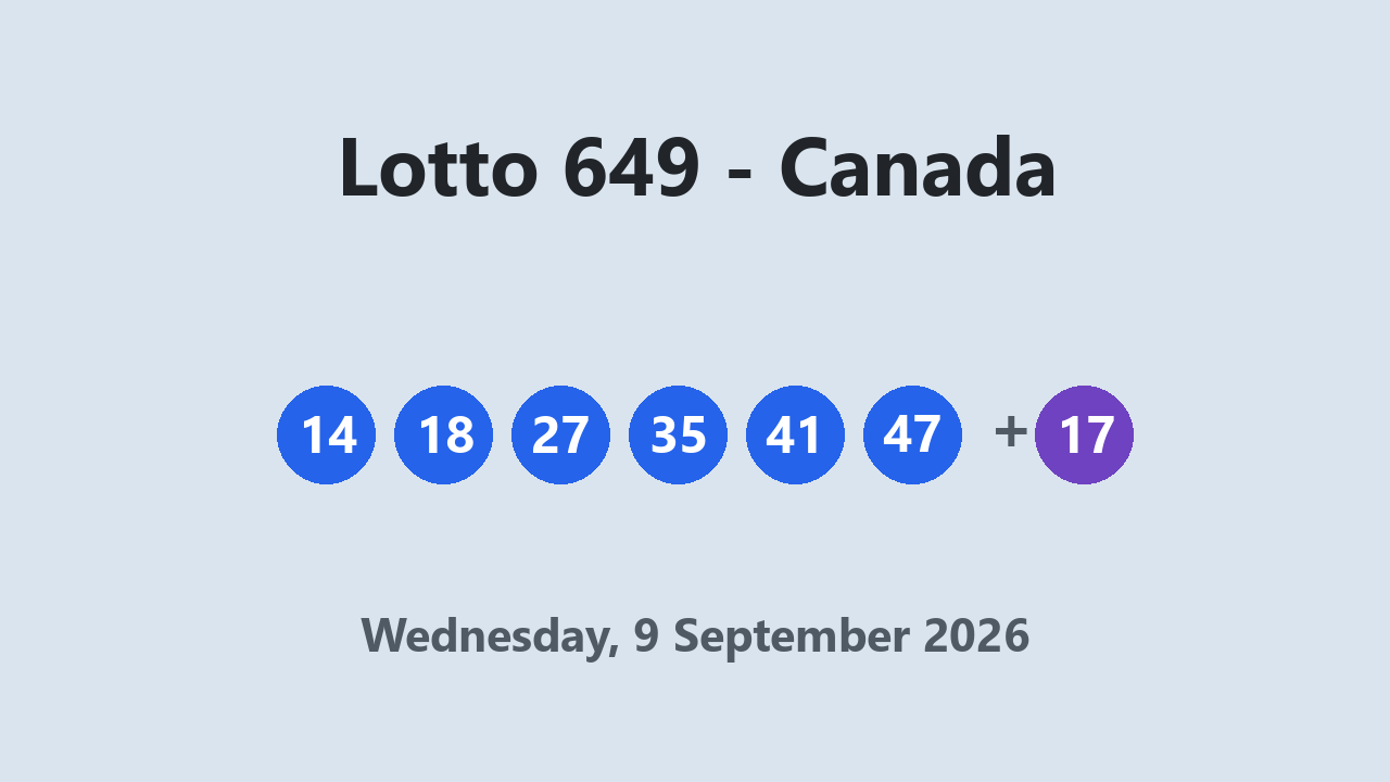Lotto 649 results 9 September 2026