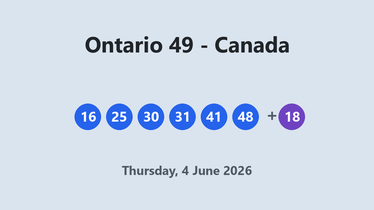 Ontario 49 results 4 June 2026