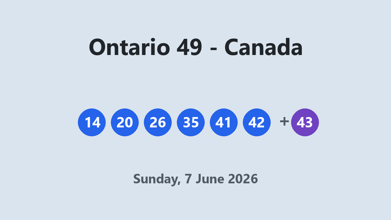 Ontario 49 results 7 June 2026