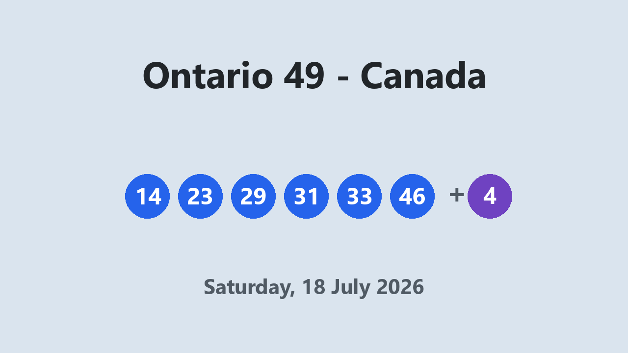 Ontario 49 results 18 July 2026