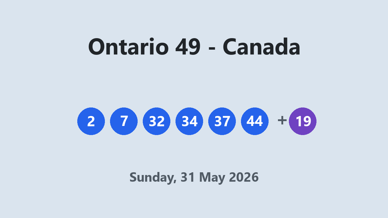 Ontario 49 results 31 May 2026