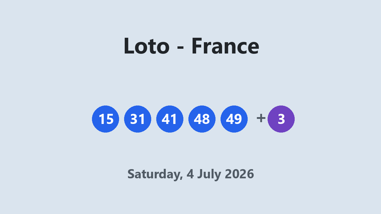 Loto results 4 July 2026