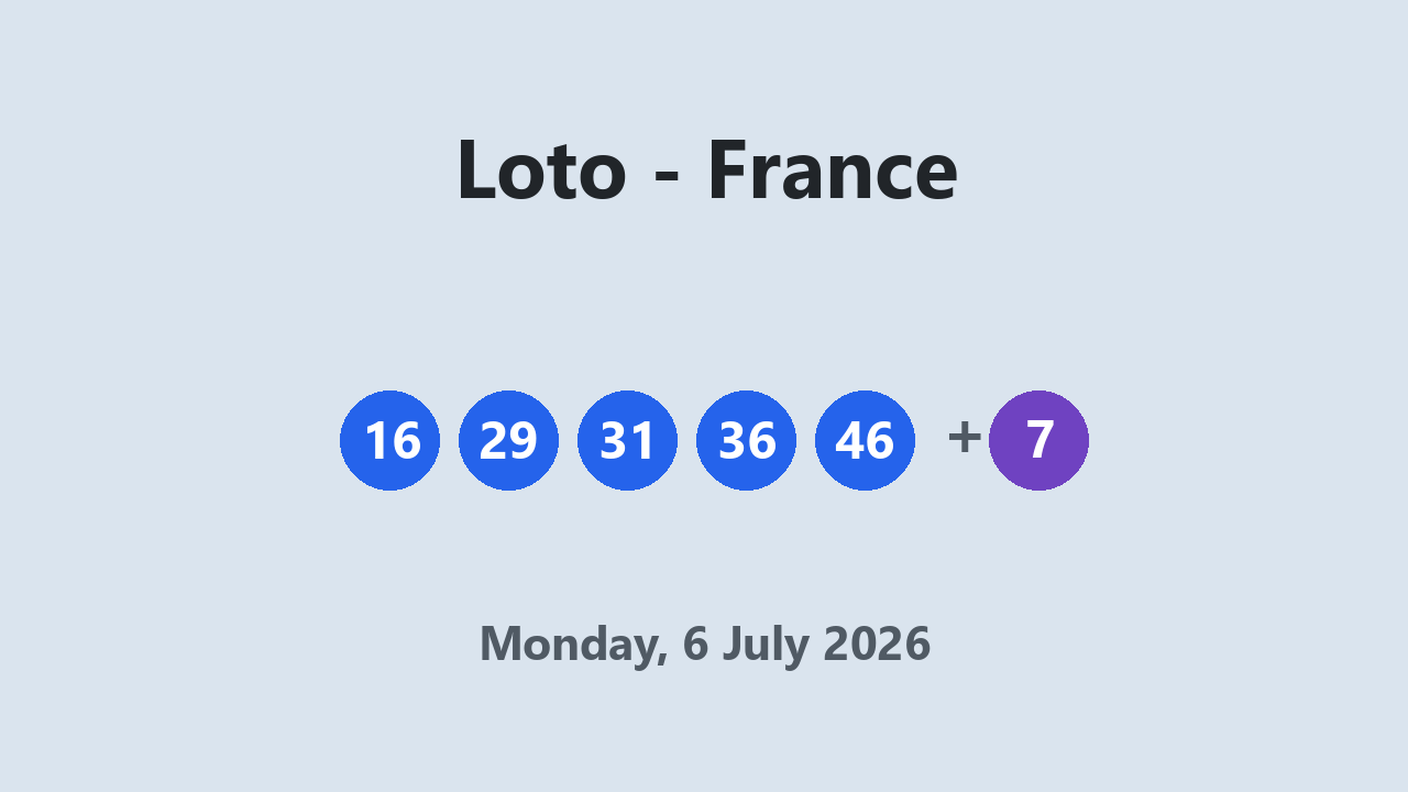 Loto results 6 July 2026