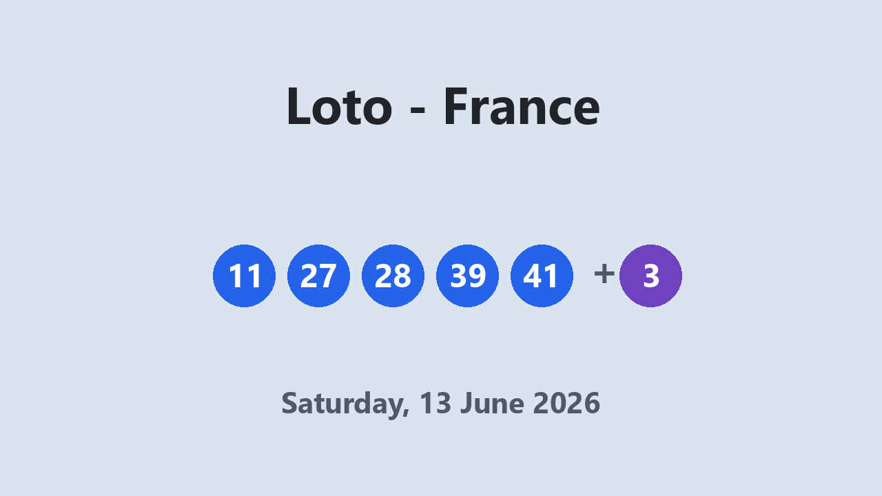 Loto results 13 June 2026