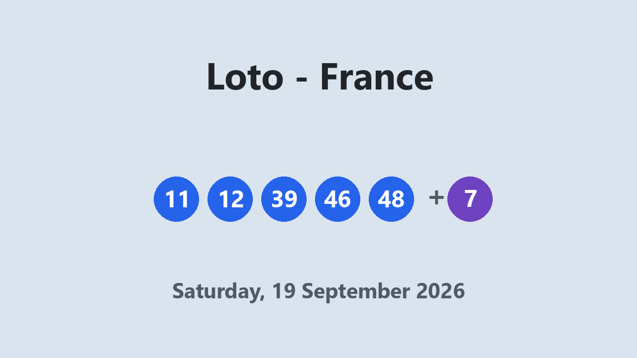 Loto results 19 September 2026