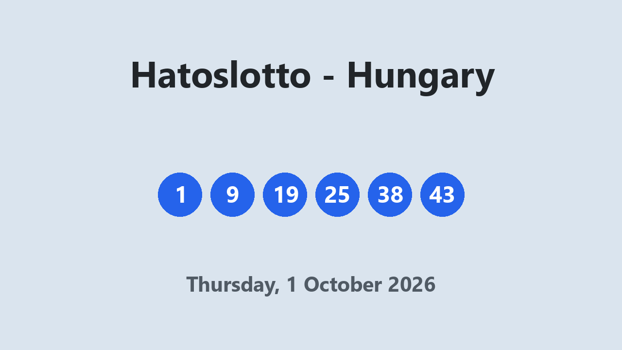 Hatoslotto results 1 October 2026