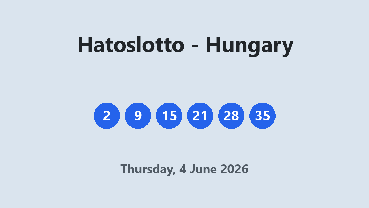 Hatoslotto results 4 June 2026