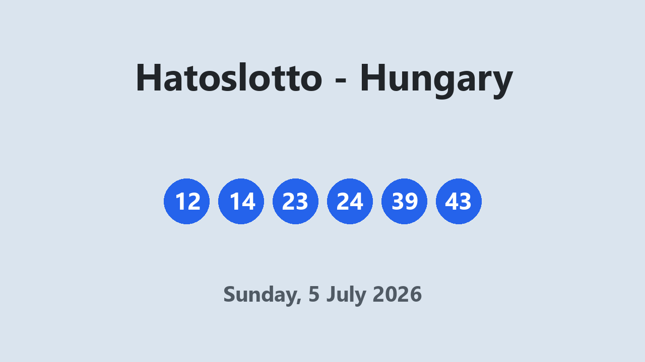 Hatoslotto results 5 July 2026