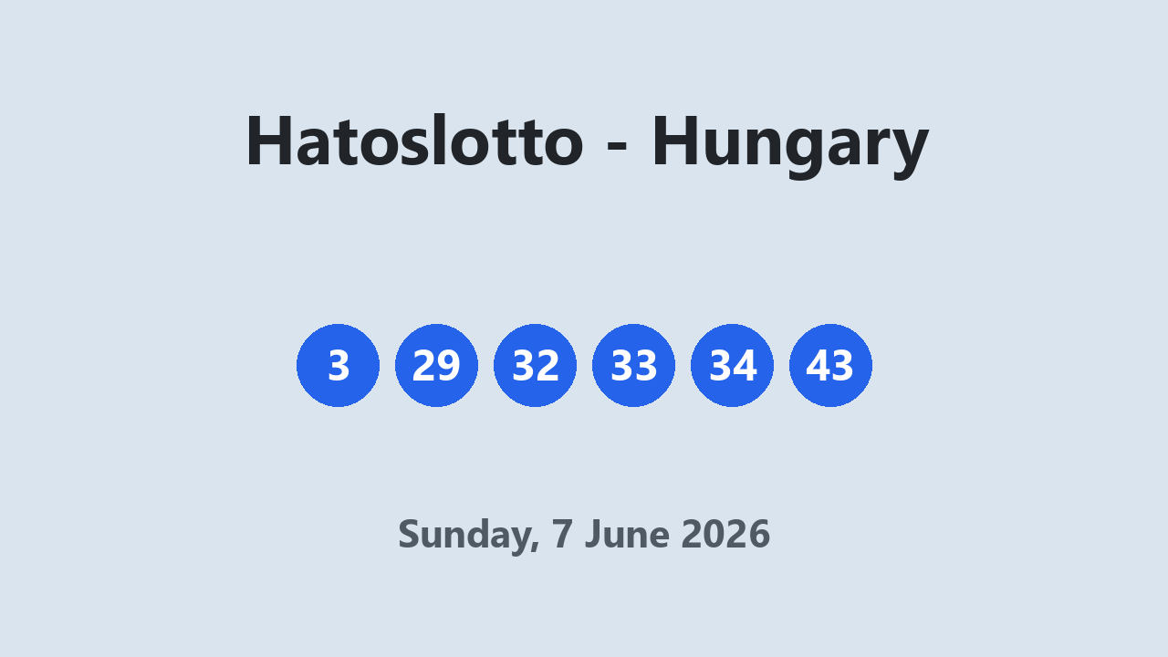 Hatoslotto results 7 June 2026