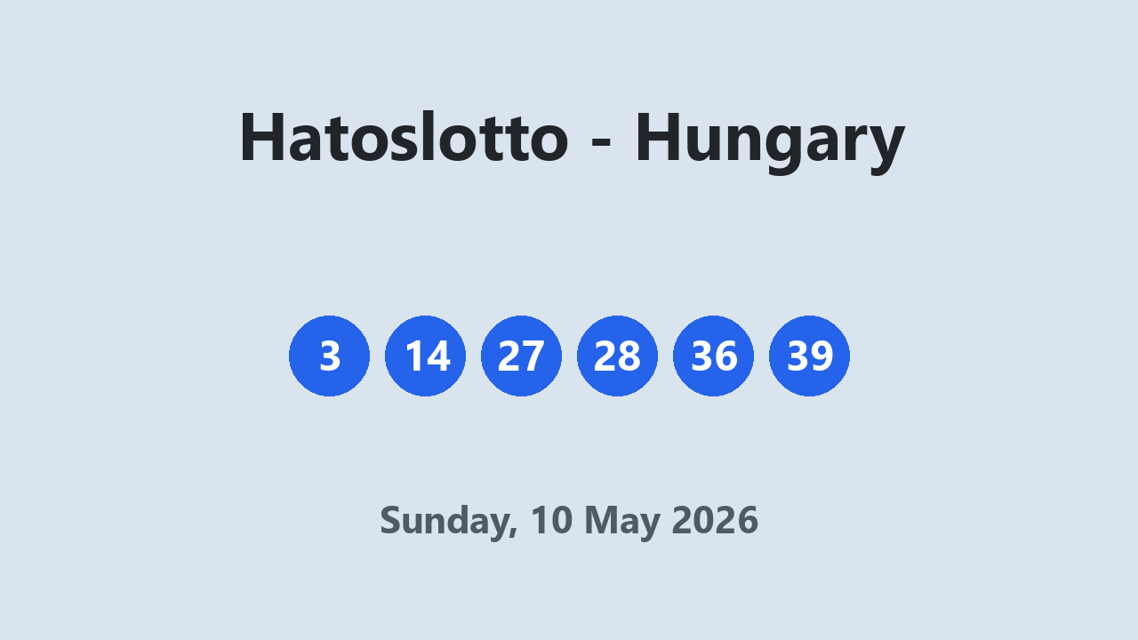 Hatoslotto results 10 May 2026