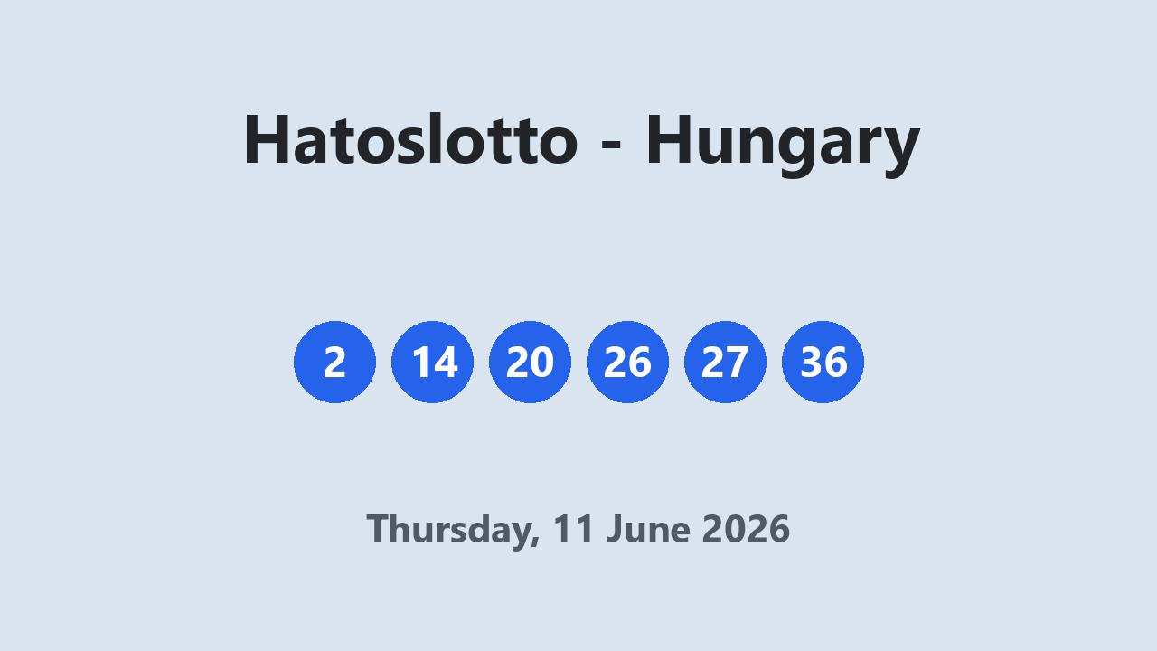 Hatoslotto results 11 June 2026