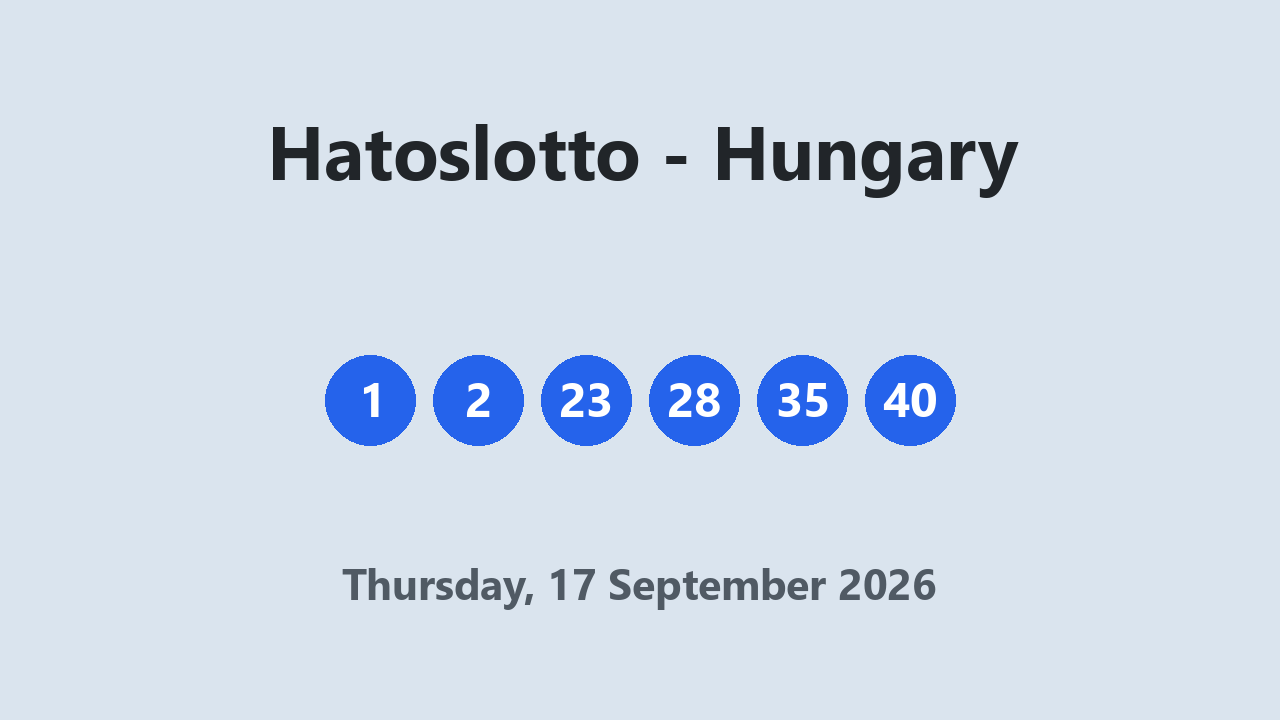 Hatoslotto results 17 September 2026
