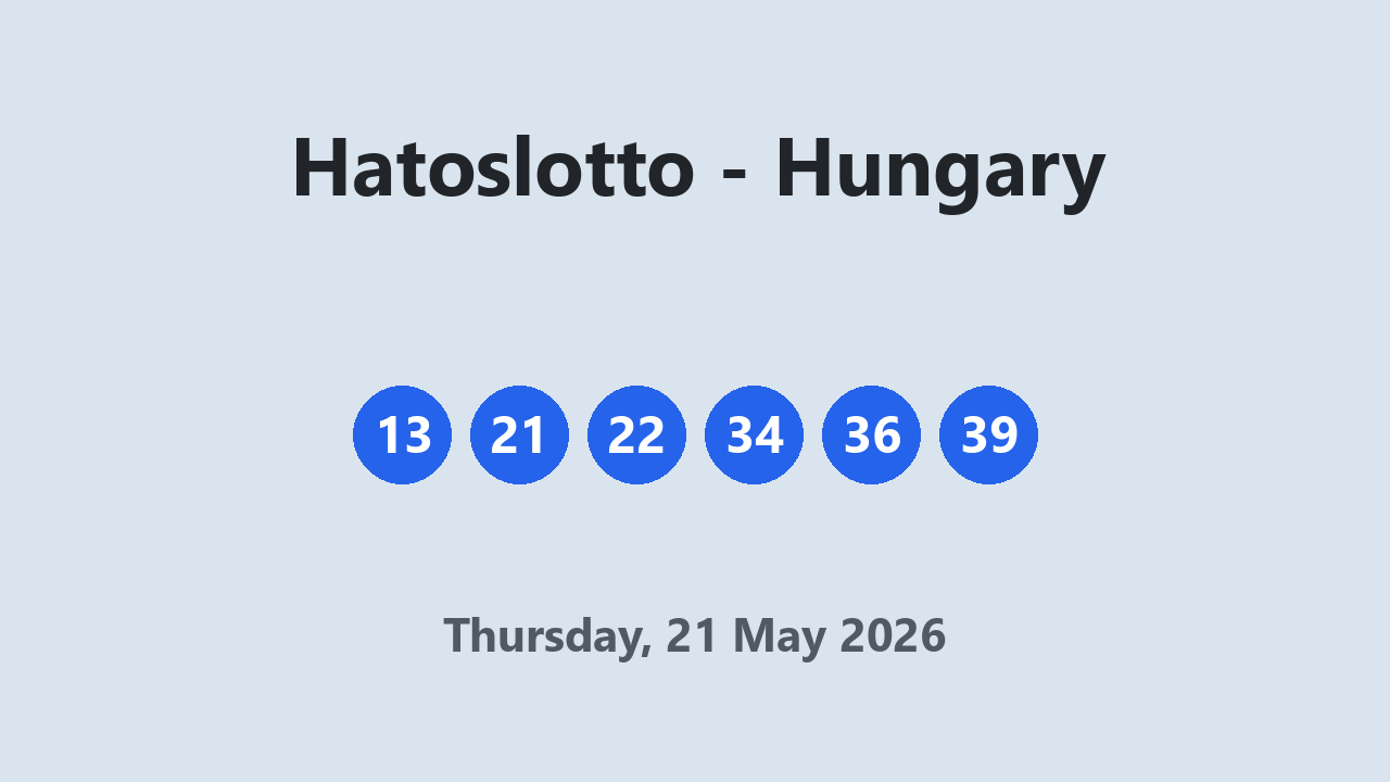 Hatoslotto results 21 May 2026