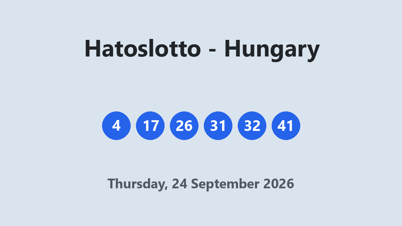 Hatoslotto results 24 September 2026