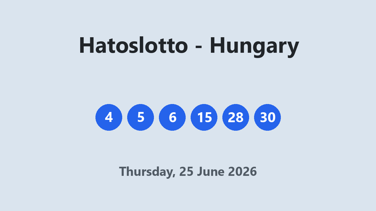Hatoslotto results 25 June 2026