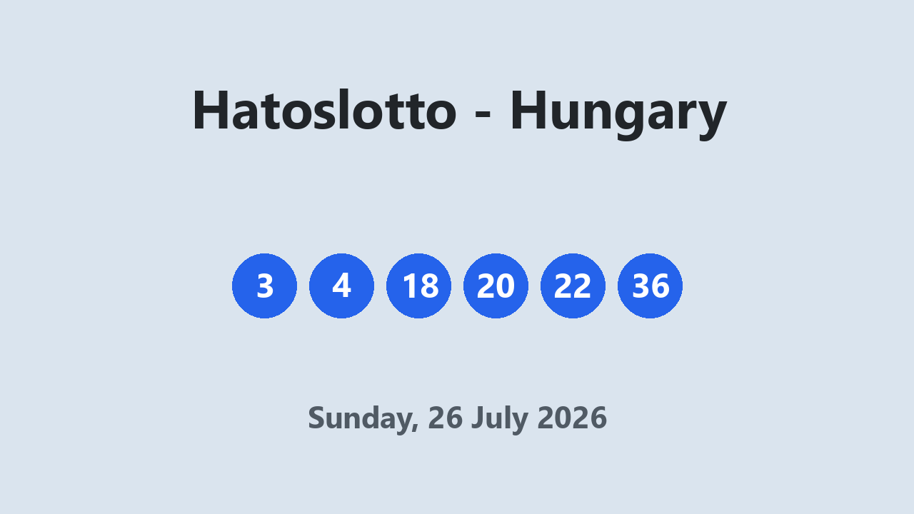 Hatoslotto results 26 July 2026
