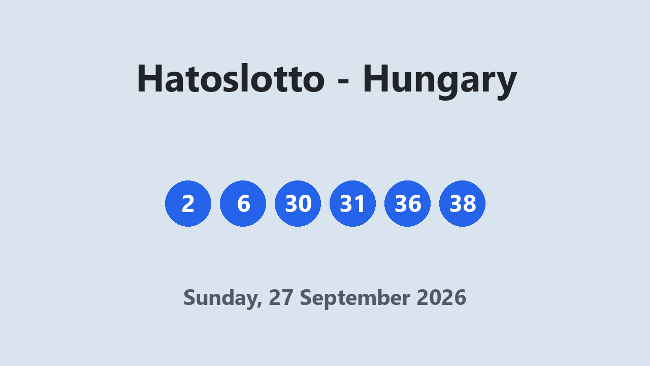 Hatoslotto results 27 September 2026