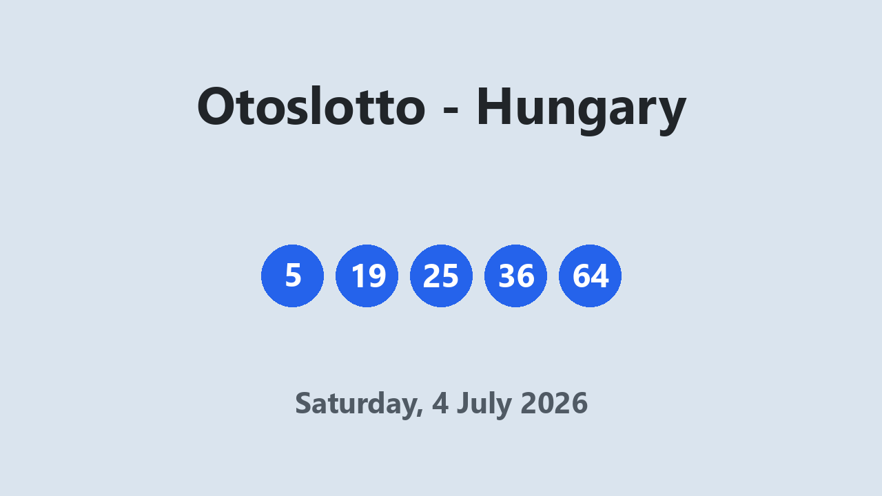 Otoslotto results 4 July 2026