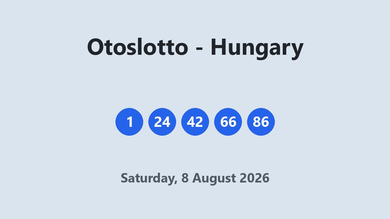 Otoslotto results 8 August 2026