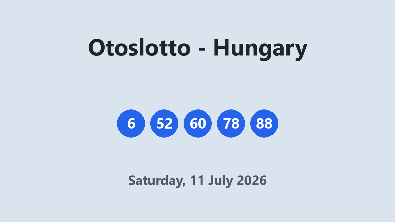 Otoslotto results 11 July 2026