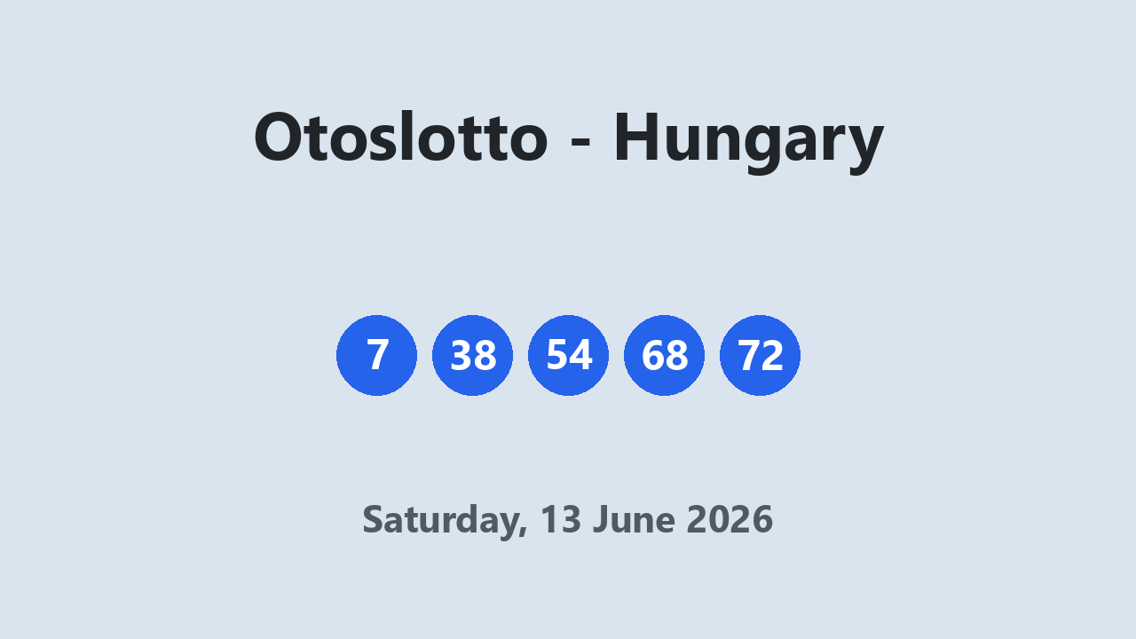 Otoslotto results 13 June 2026