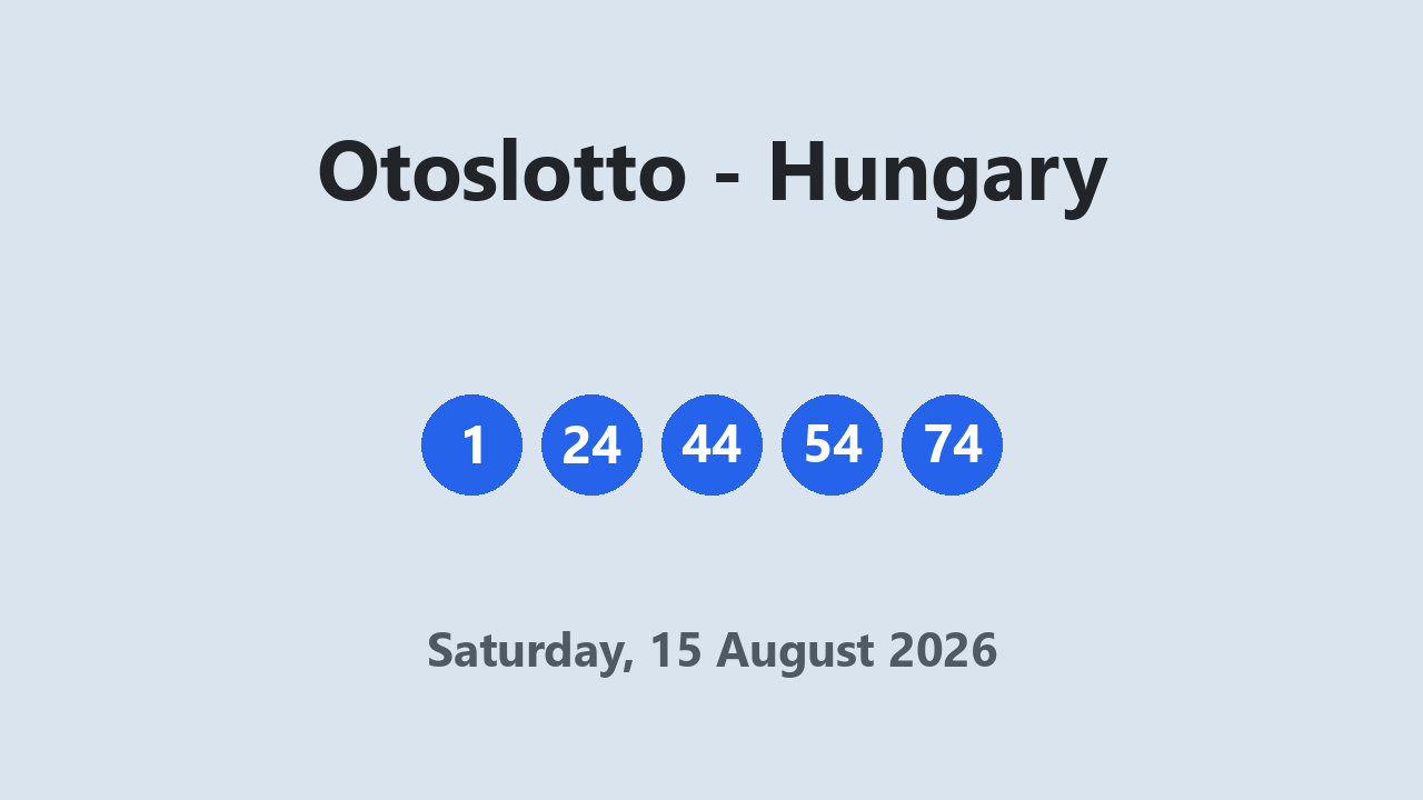 Otoslotto results 15 August 2026