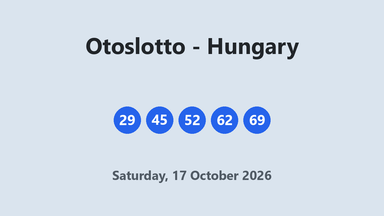 Otoslotto results 17 October 2026