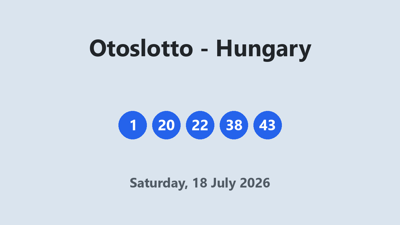 Otoslotto results 18 July 2026