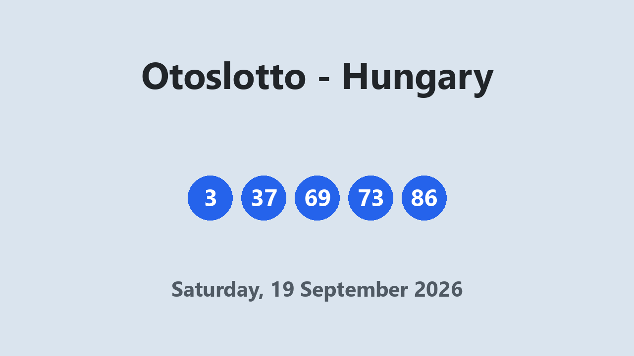 Otoslotto results 19 September 2026