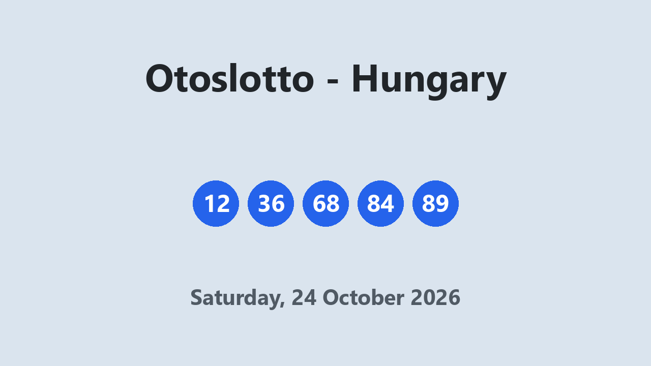 Otoslotto results 24 October 2026