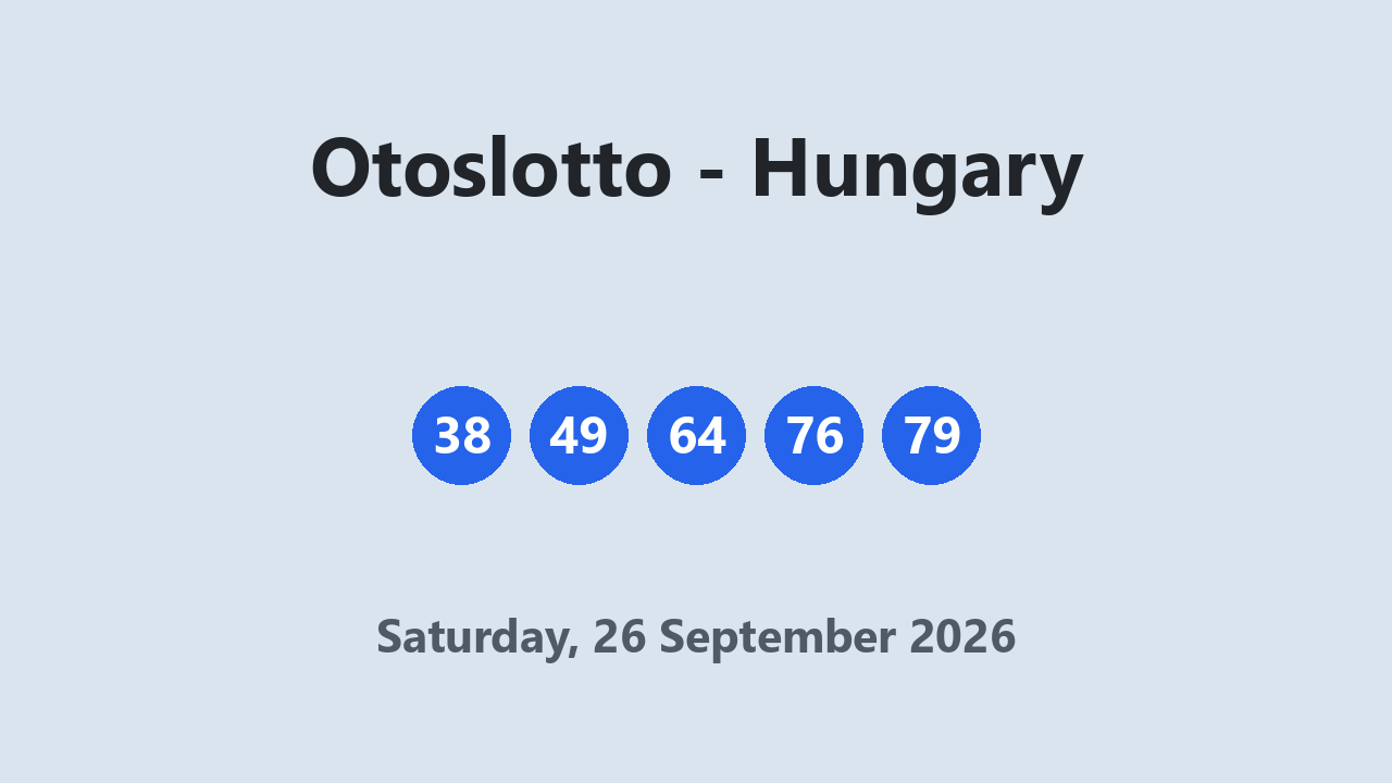 Otoslotto results 26 September 2026