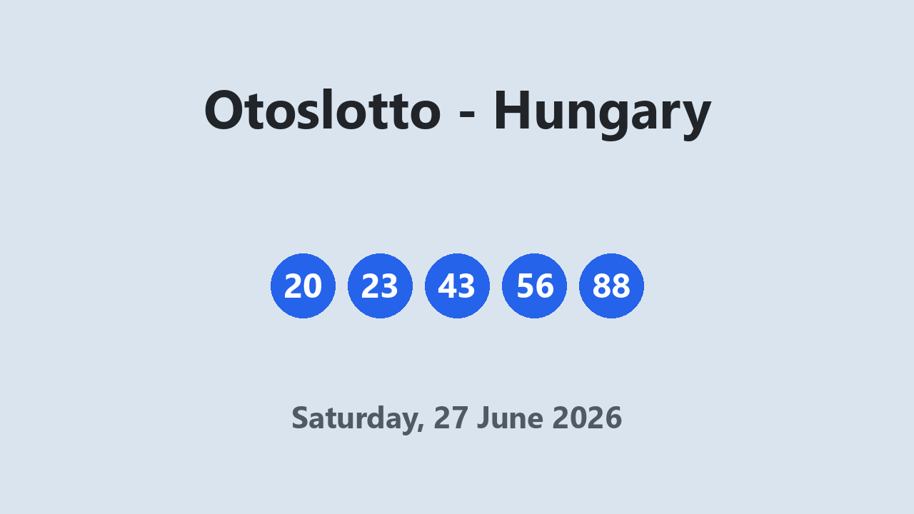 Otoslotto results 27 June 2026