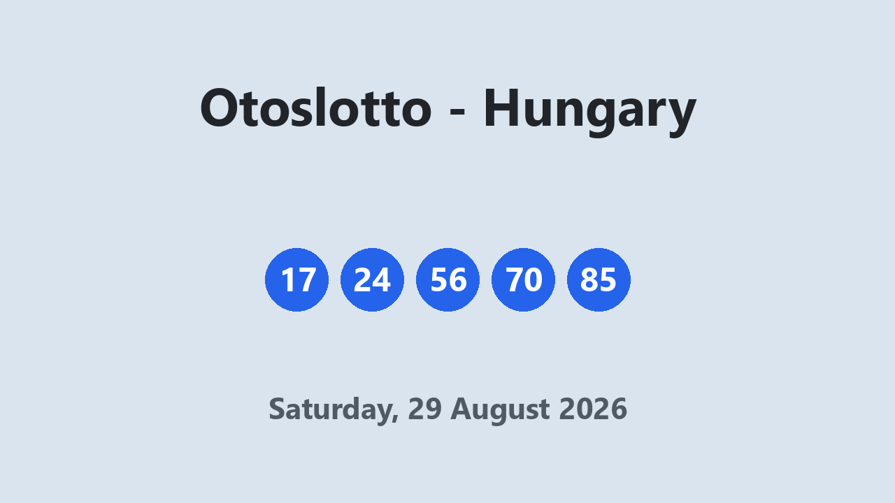 Otoslotto results 29 August 2026
