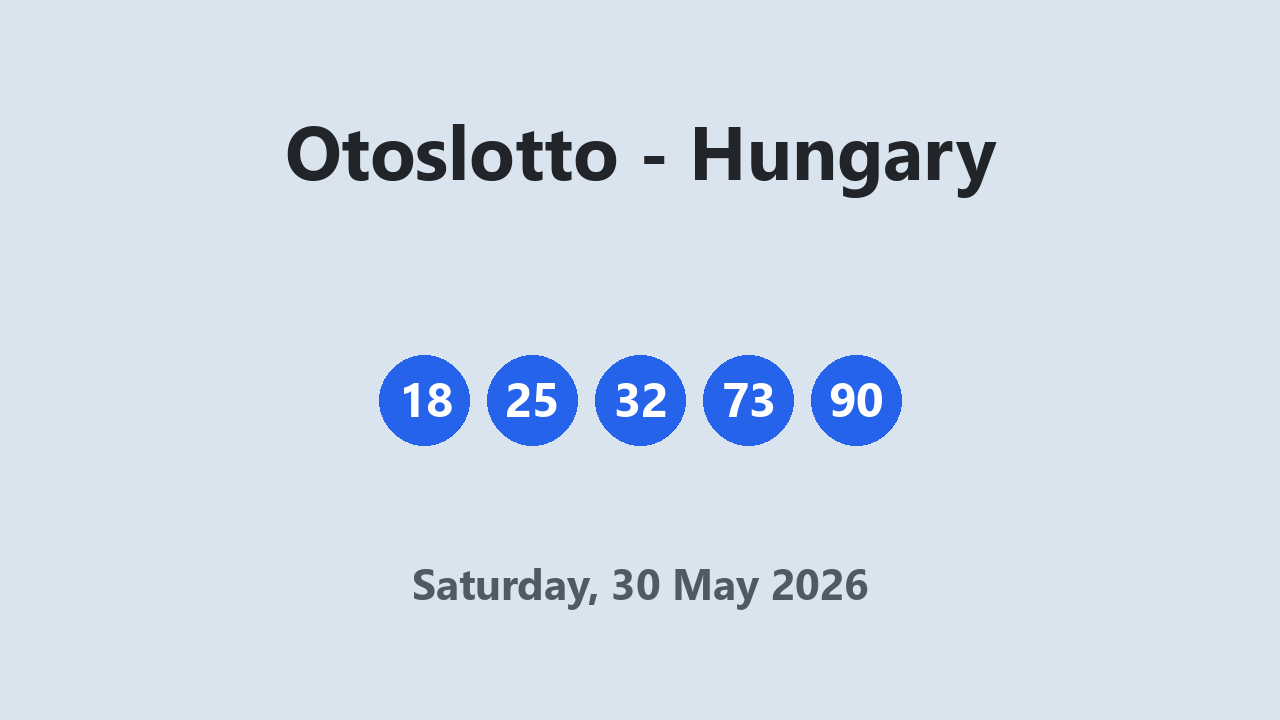 Otoslotto results 30 May 2026