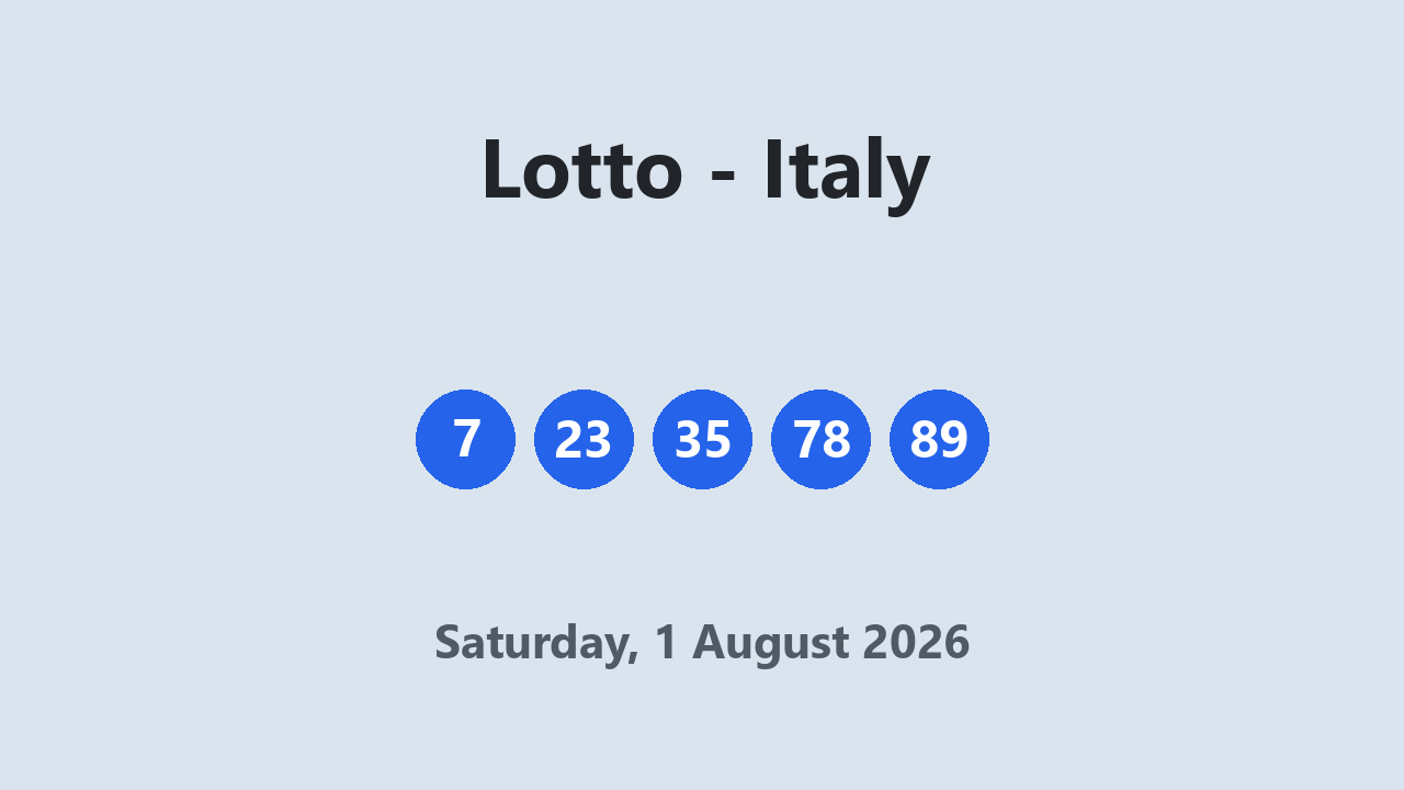 Lotto results 1 August 2026