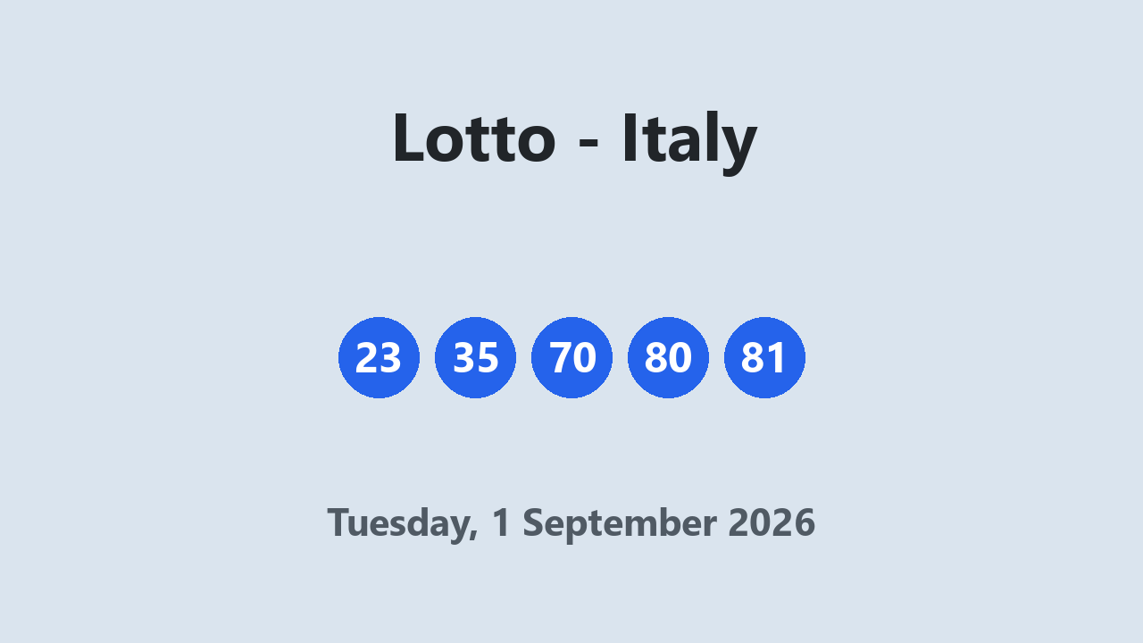 Lotto results 1 September 2026