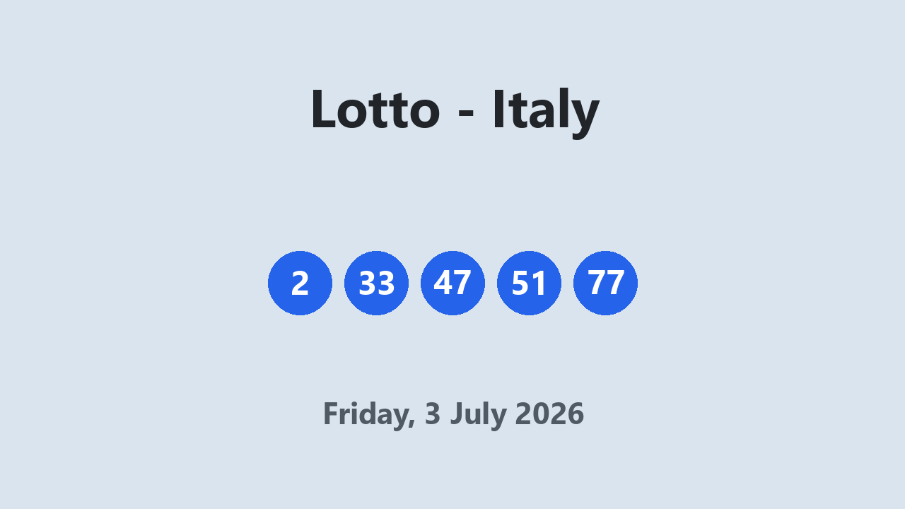 Lotto results 3 July 2026