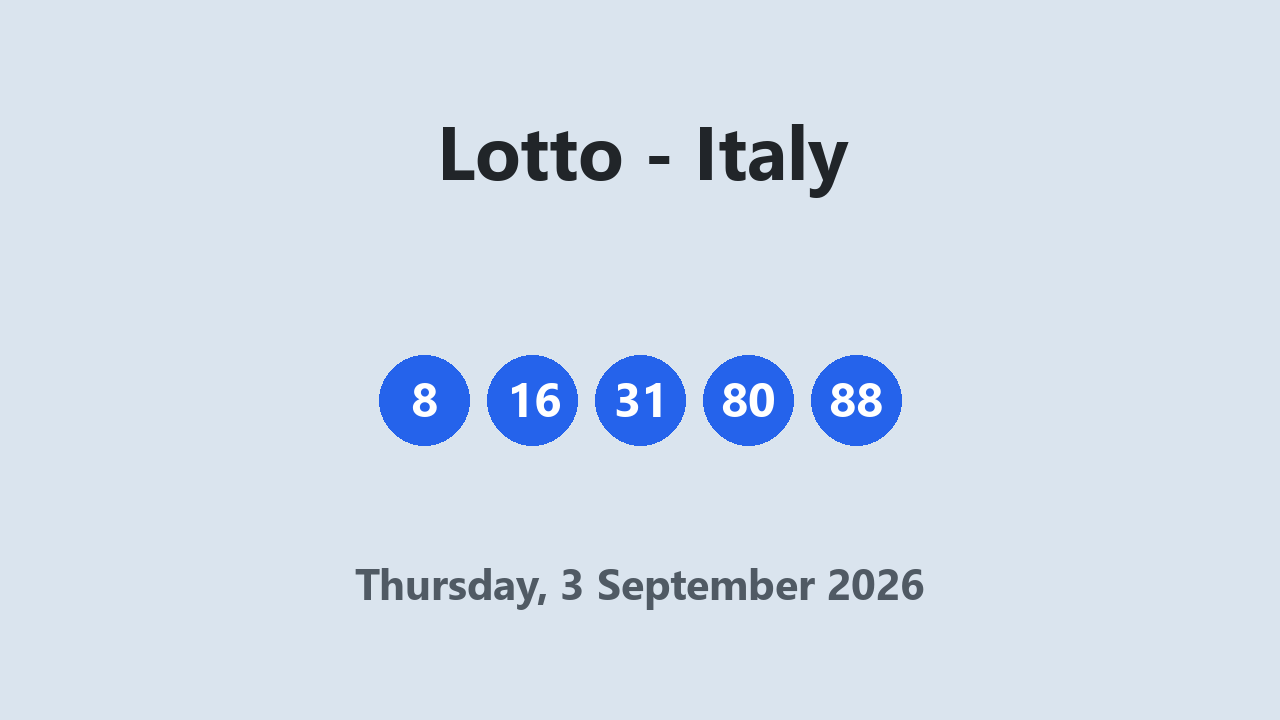 Lotto results 3 September 2026
