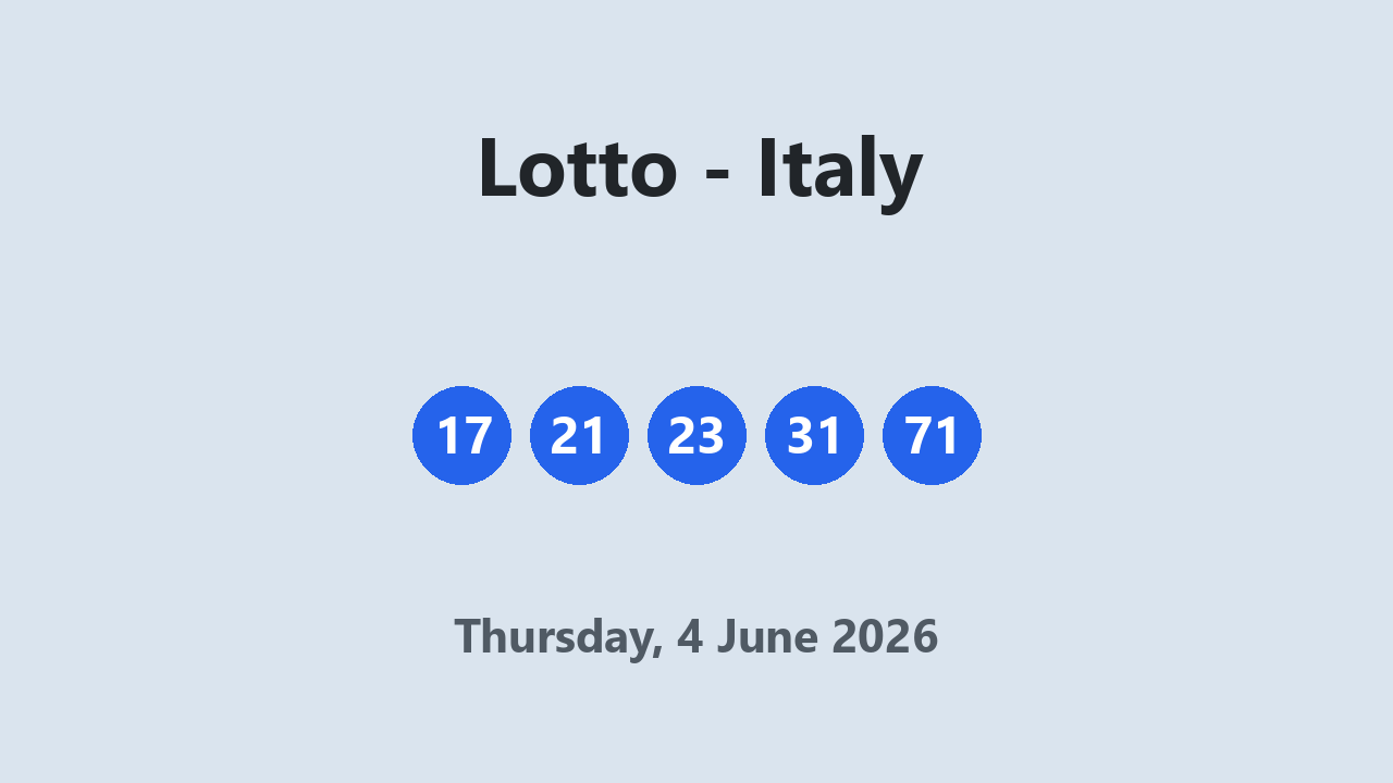 Lotto results 4 June 2026