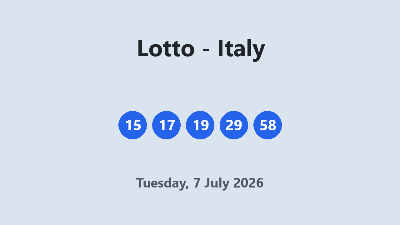 Lotto results 7 July 2026