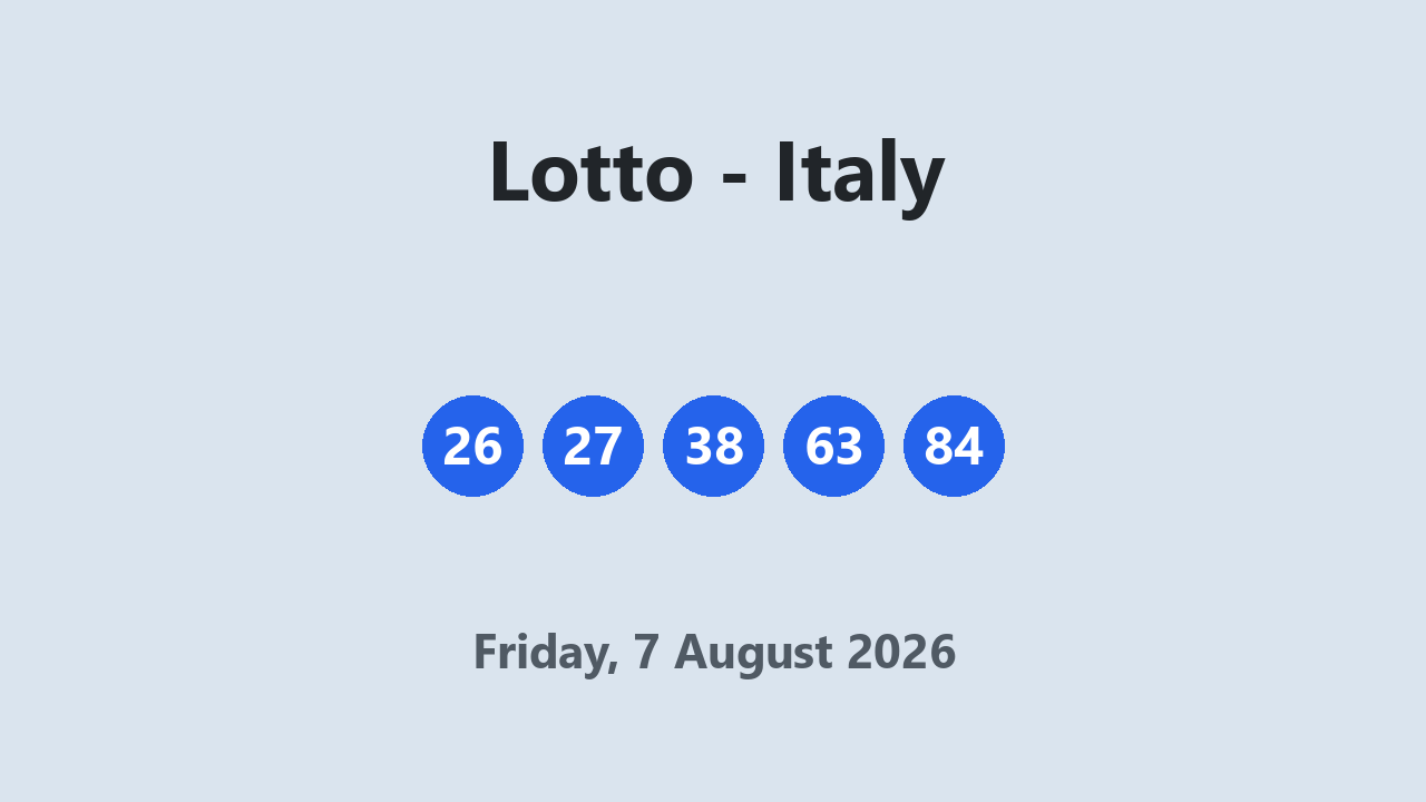 Lotto results 7 August 2026