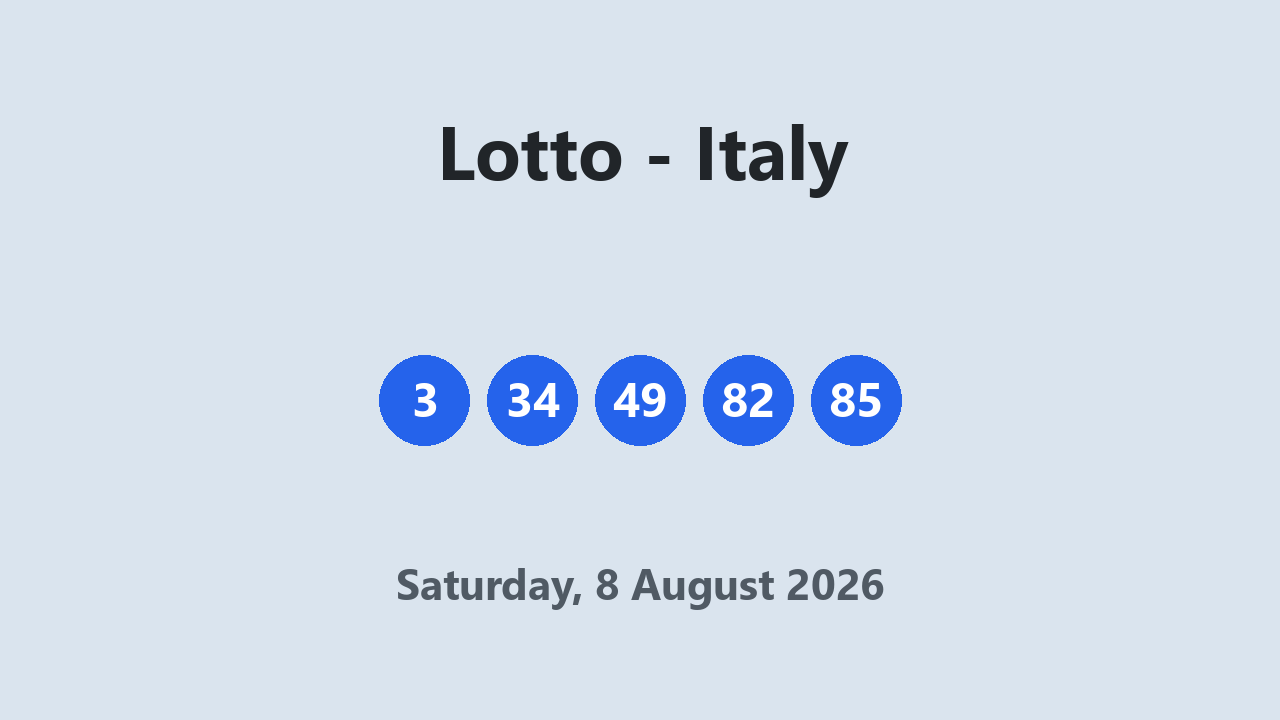 Lotto results 8 August 2026